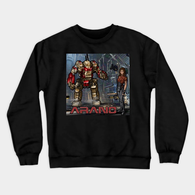 Kamea Arano and her KTO-19 Kintaro Battlemech Crewneck Sweatshirt by Oswald's Oddities